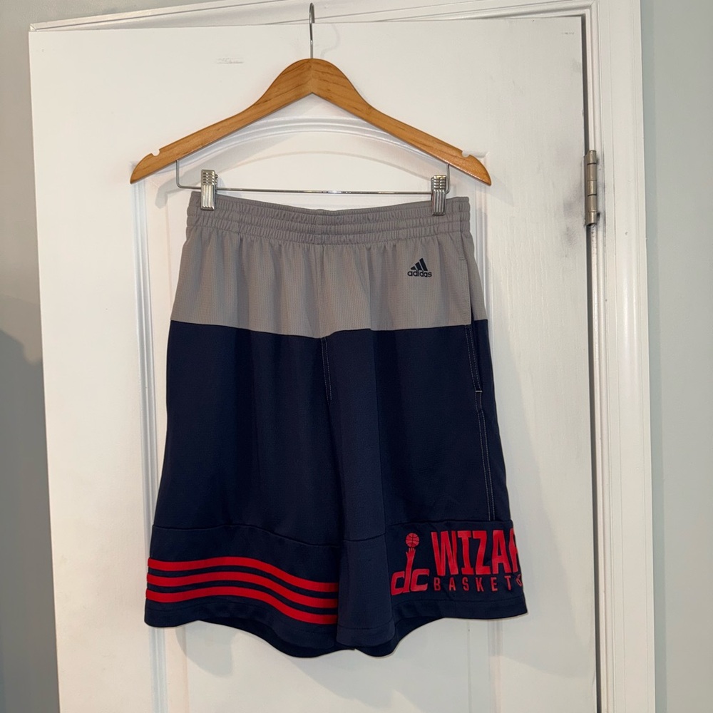 Adidas Blue and Gray Athletic Shorts with Two-Tone Design